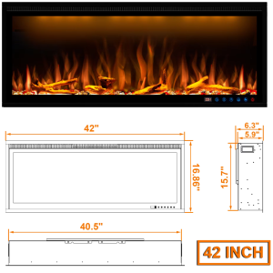 Luxstar42 Inches Smart Electric Fireplace Heater