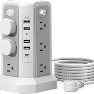 Tower Style Extension Cord with charging